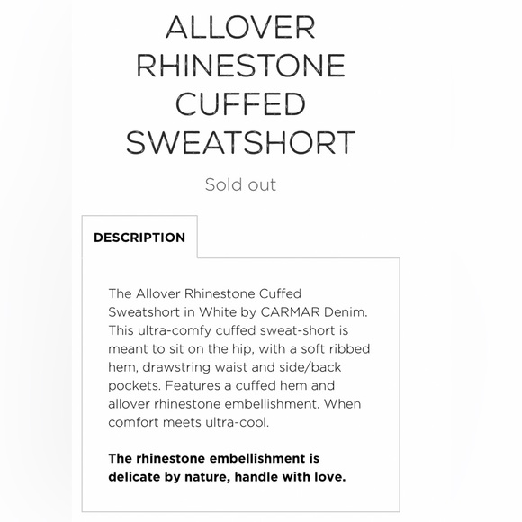 Carmar Rhinestone Sweatshort - Picture 9 of 9